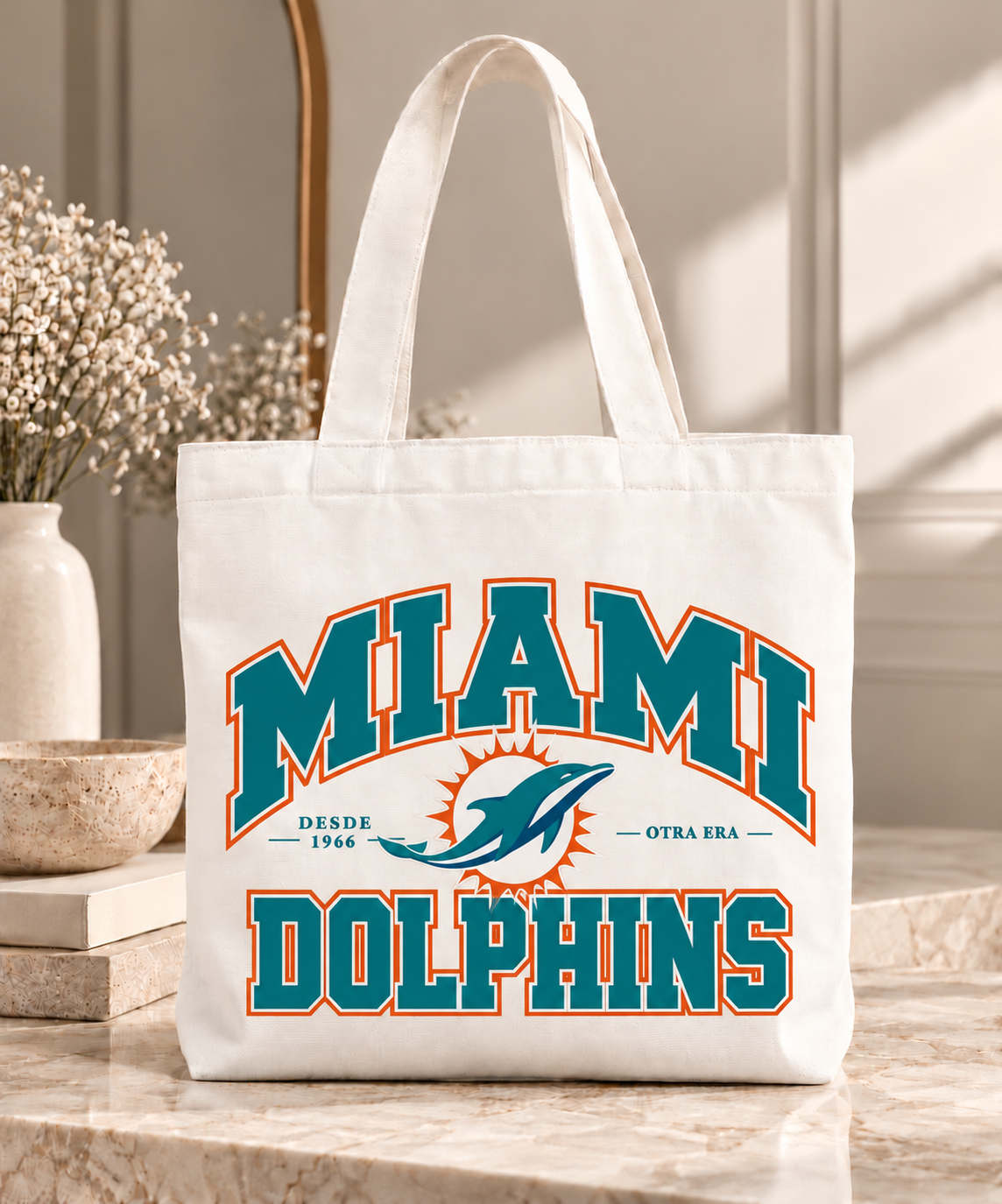 Miami Dolphins Varsity Tote Bag