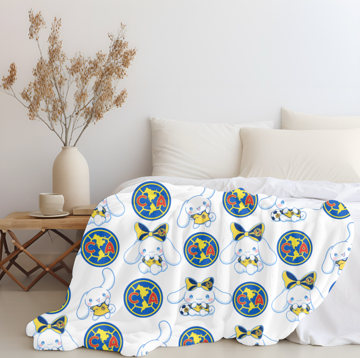 Cinnamon Roll x Club America Plush Blanket