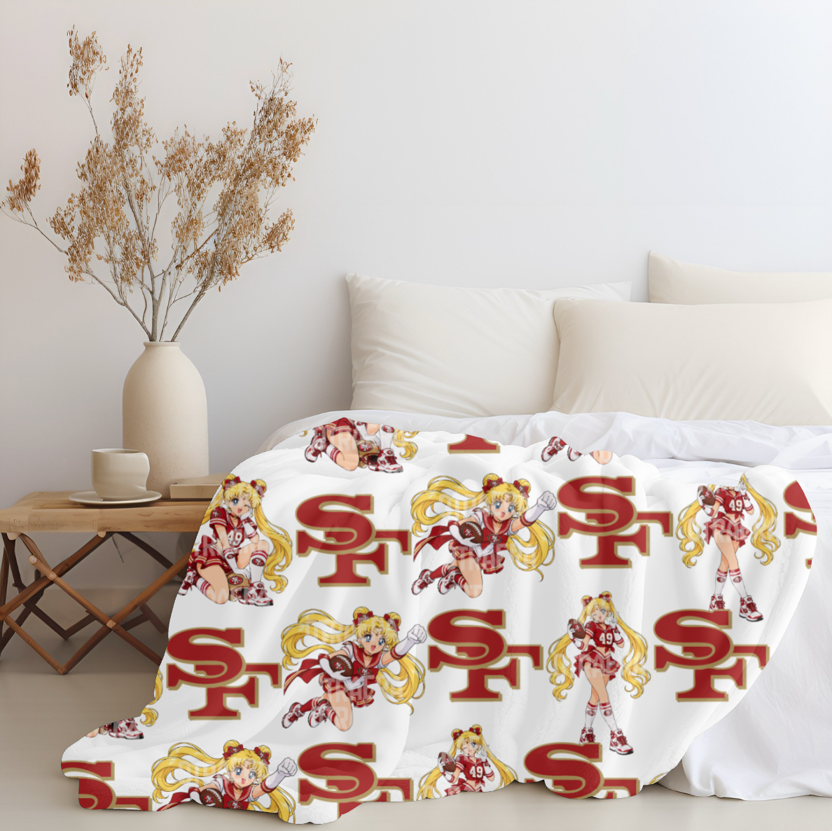 Sailor Moon x 49ers Plush Blanket