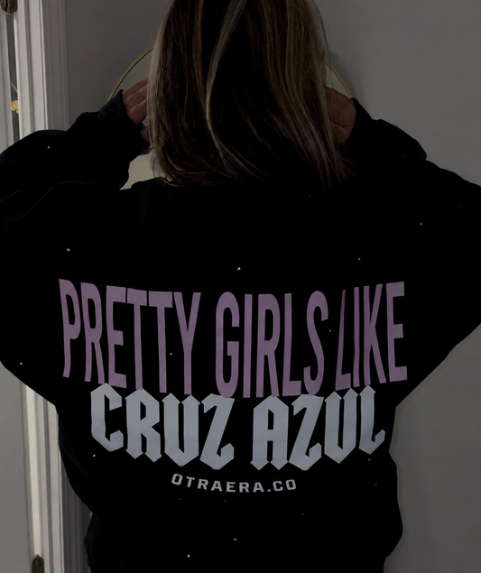 Cruz Azul Pretty Girl Rhinestone Sweatshirt