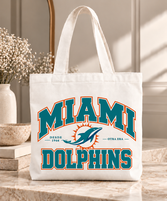 Miami Dolphins Varsity Tote Bag