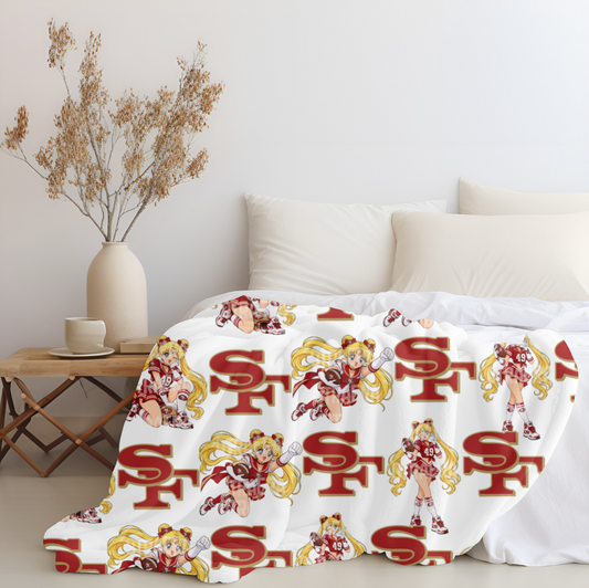 Sailor Moon x 49ers Plush Blanket